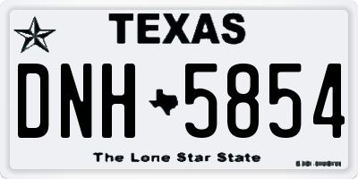 TX license plate DNH5854