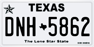 TX license plate DNH5862