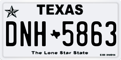 TX license plate DNH5863