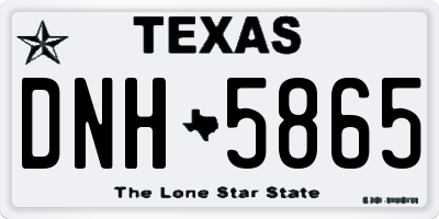 TX license plate DNH5865
