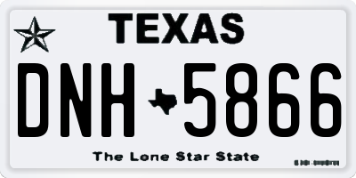 TX license plate DNH5866