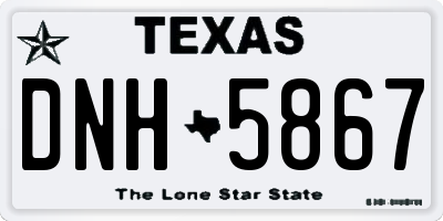 TX license plate DNH5867