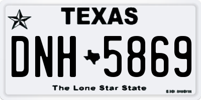 TX license plate DNH5869