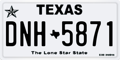 TX license plate DNH5871