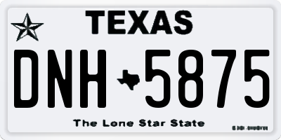 TX license plate DNH5875