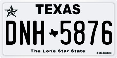 TX license plate DNH5876