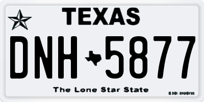 TX license plate DNH5877