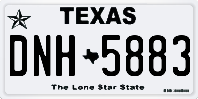 TX license plate DNH5883