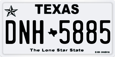 TX license plate DNH5885