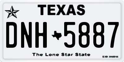 TX license plate DNH5887