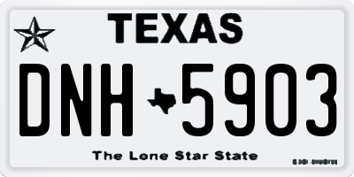 TX license plate DNH5903