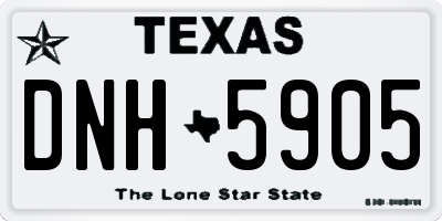 TX license plate DNH5905