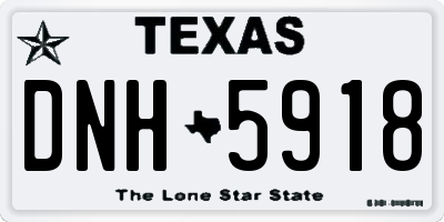 TX license plate DNH5918