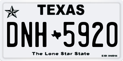 TX license plate DNH5920