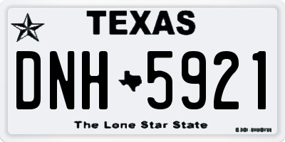 TX license plate DNH5921