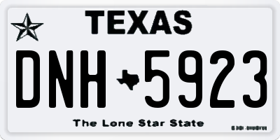 TX license plate DNH5923