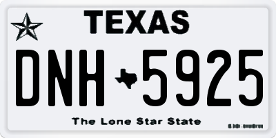 TX license plate DNH5925