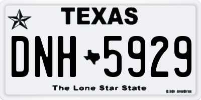 TX license plate DNH5929