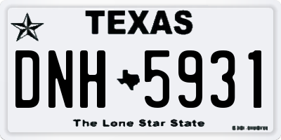 TX license plate DNH5931