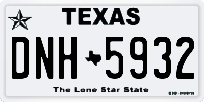 TX license plate DNH5932