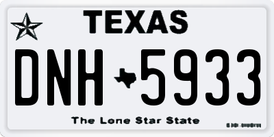 TX license plate DNH5933