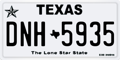 TX license plate DNH5935