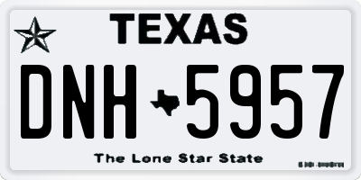 TX license plate DNH5957