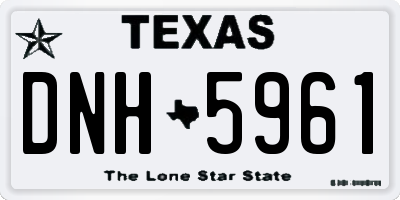 TX license plate DNH5961