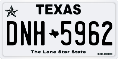 TX license plate DNH5962
