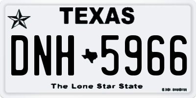 TX license plate DNH5966