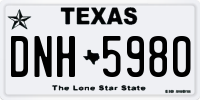 TX license plate DNH5980