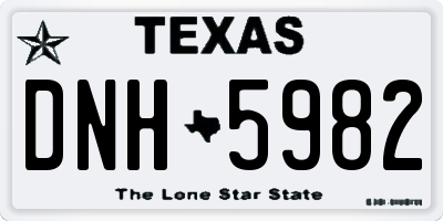 TX license plate DNH5982