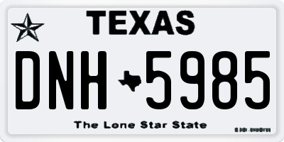 TX license plate DNH5985