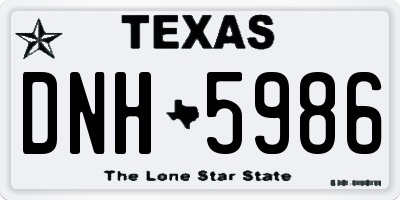TX license plate DNH5986
