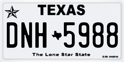 TX license plate DNH5988