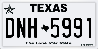 TX license plate DNH5991