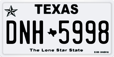 TX license plate DNH5998