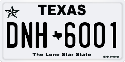 TX license plate DNH6001