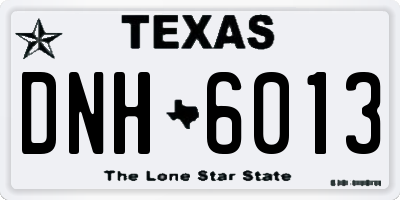 TX license plate DNH6013