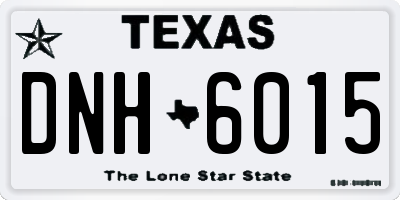 TX license plate DNH6015