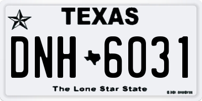 TX license plate DNH6031