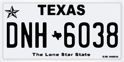 TX license plate DNH6038