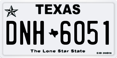 TX license plate DNH6051