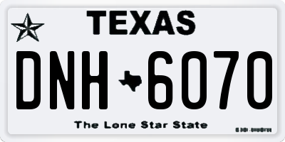 TX license plate DNH6070