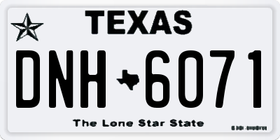 TX license plate DNH6071