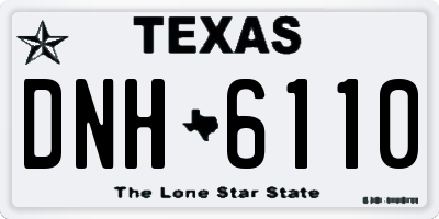 TX license plate DNH6110