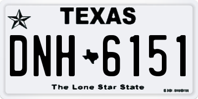 TX license plate DNH6151