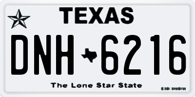 TX license plate DNH6216
