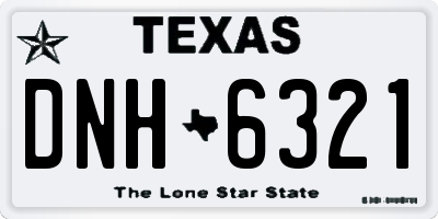 TX license plate DNH6321