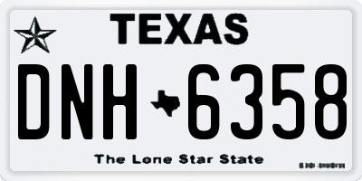 TX license plate DNH6358